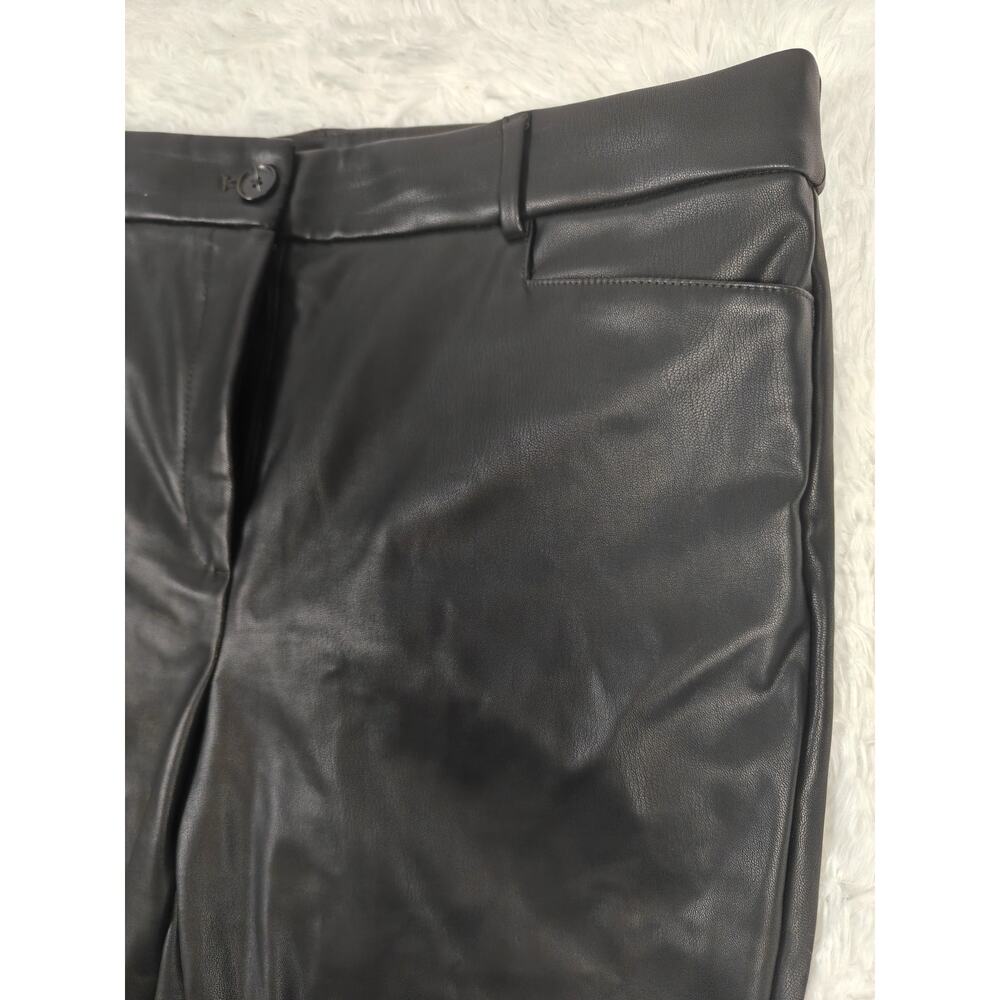 Womens LOFT Faux Leather Pants Black Size 12 - Picture 2 of 6